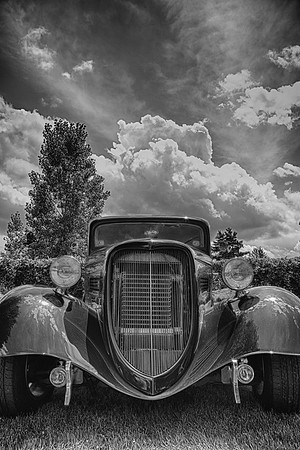 Packard Proving Grounds Easy Rodders Car Show Blue Vision B&W July 23, 2017 #3  _9730_HDR