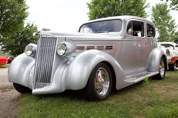 Packard, 1937 B&W Proving Grounds Easy Rodders Car Show _9721