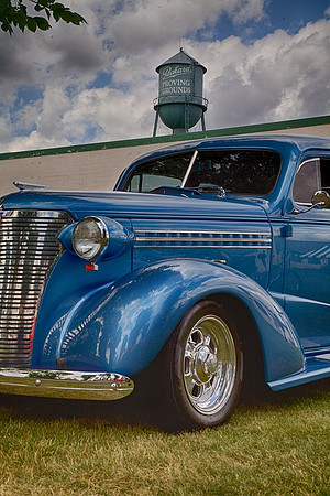 Packard, Chevy,1938 Proving Grounds Easy Rodders Car Show 1938 Chevy & Garage July 23, 2017 #2 _9787_HDR