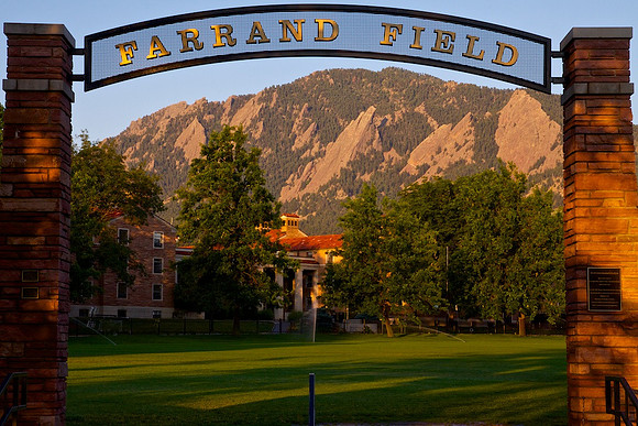 CU Boulder Campus Sunrise Farrand Field