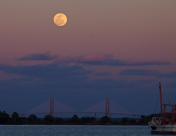 Full Moon over Dames Point Bridge, Jacksonville, FL